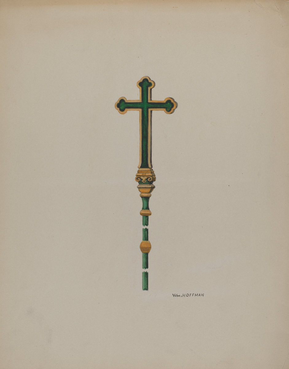 Processional Cross by William Hoffman (American, active c. 1935), 16X12"(A3)Poster Print