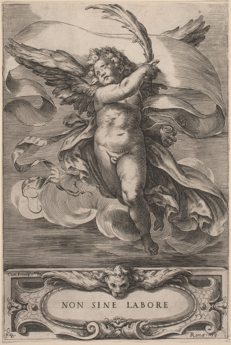 An Allegorical Figure: None sine labore by Cherubino Alberti (Italian, 1553 - 1615), 16X12"(A3)Poster Print