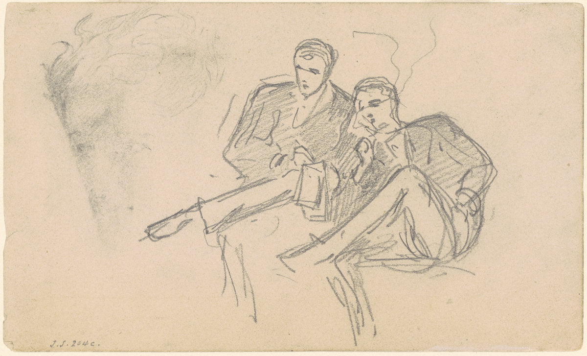 Seated Men by John Singer Sargent (American, 1856 - 1925), 16X12"(A3)Poster Print