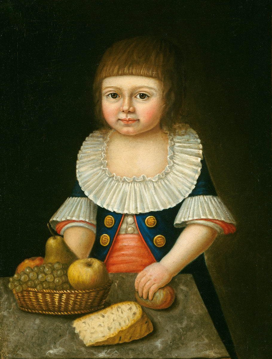 c. 1790 by American 18th Century (Boy with a Basket of Fruit), 16X12"(A3)Poster Print