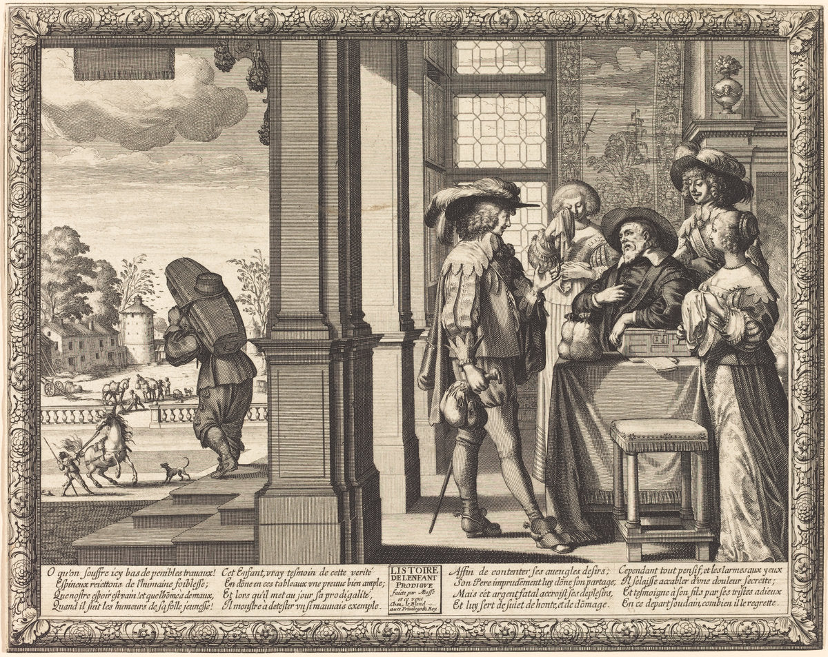 The Prodigal Son Bids Farewell to his Father by Abraham Bosse (French, 1602 - 1676), 16X12"(A3)Poster Print