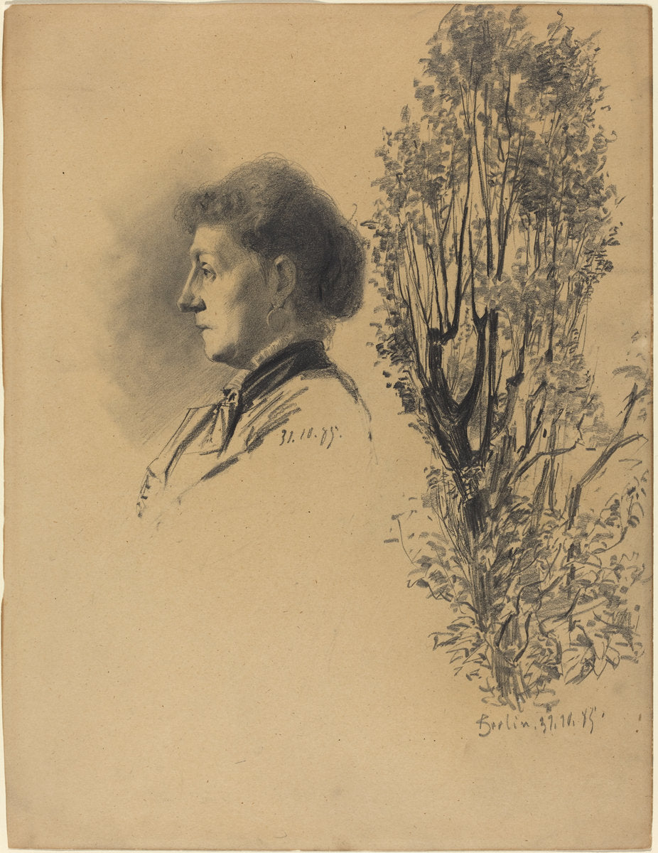 A Woman in Profile and a Pollard Tree in Bloom by Melchior Lechter (German, 1865 - 1937), 16X12"(A3)Poster Print