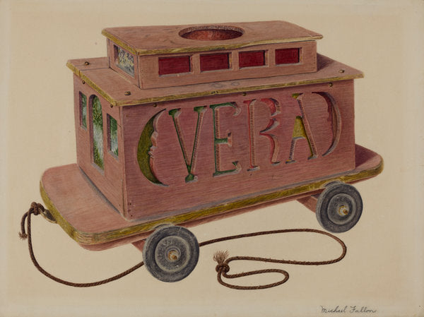 Toy Streetcar by Michael Fallon (American, active c. 1935), 16X12"(A3)Poster Print