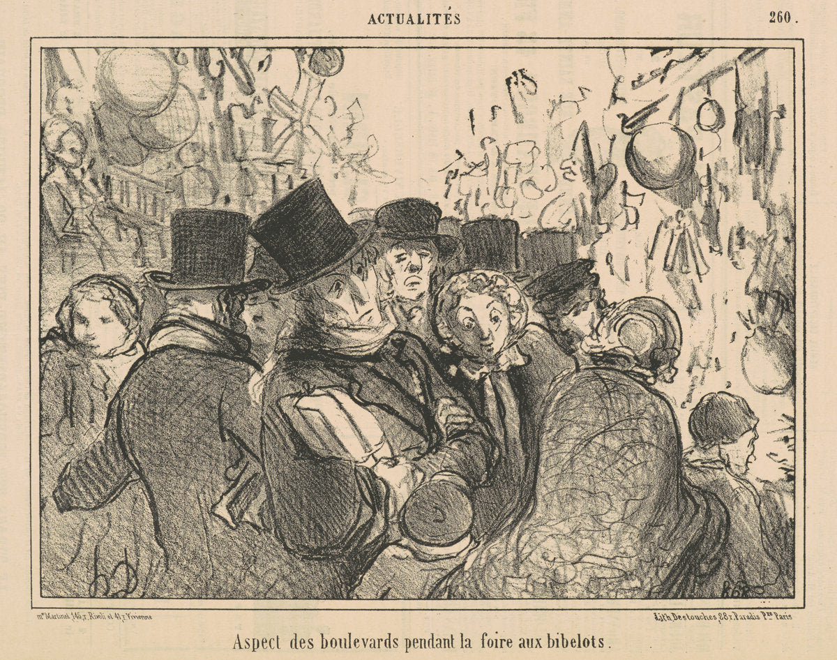 Aspect des boulevards pendant la foire aux bibelots by Honoré Daumier (French, 1808 - 1879), 16X12"(A3)Poster Print