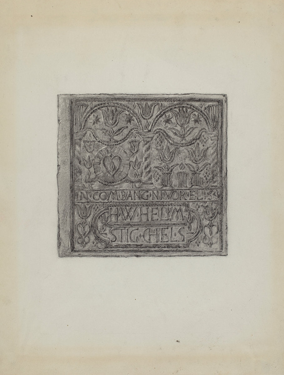 Pa. German Stove Plate by Elmer G. Anderson (American, active c. 1935), 16X12"(A3)Poster Print