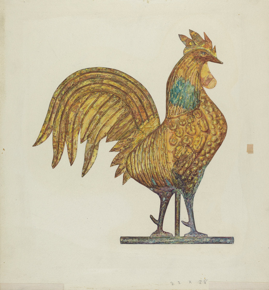 Gilded Weathercock by Laura Bilodeau (American, 1896 - 1982), 16X12"(A3)Poster Print