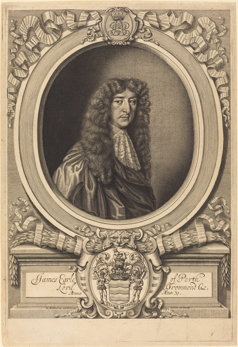 James Drummond, Earl of Perth by William Faithorne after Sir Peter Lely (English, 1616 - 1691), 16X12"(A3)Poster Print