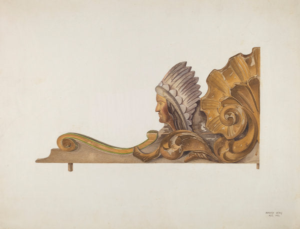 Circus Wagon Decorative Carving by Harry King (American, 1917 - 2001), 16X12"(A3)Poster Print