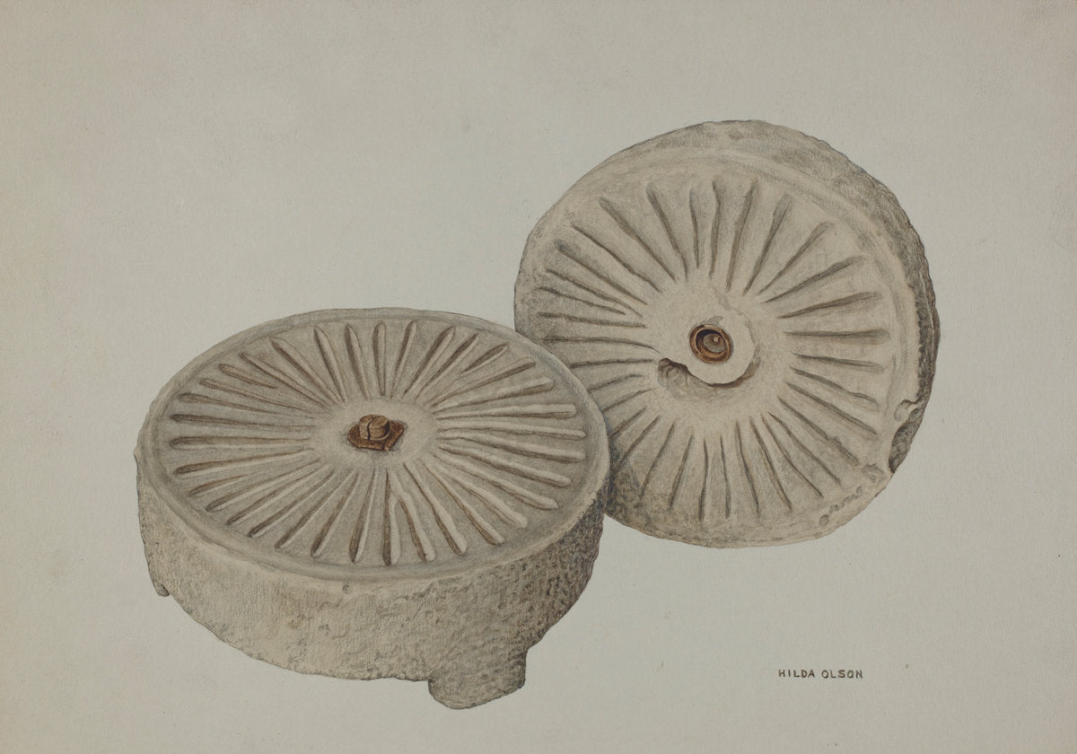 Mill Stones by Hilda Olson (American, active c. 1935), 16X12"(A3)Poster Print