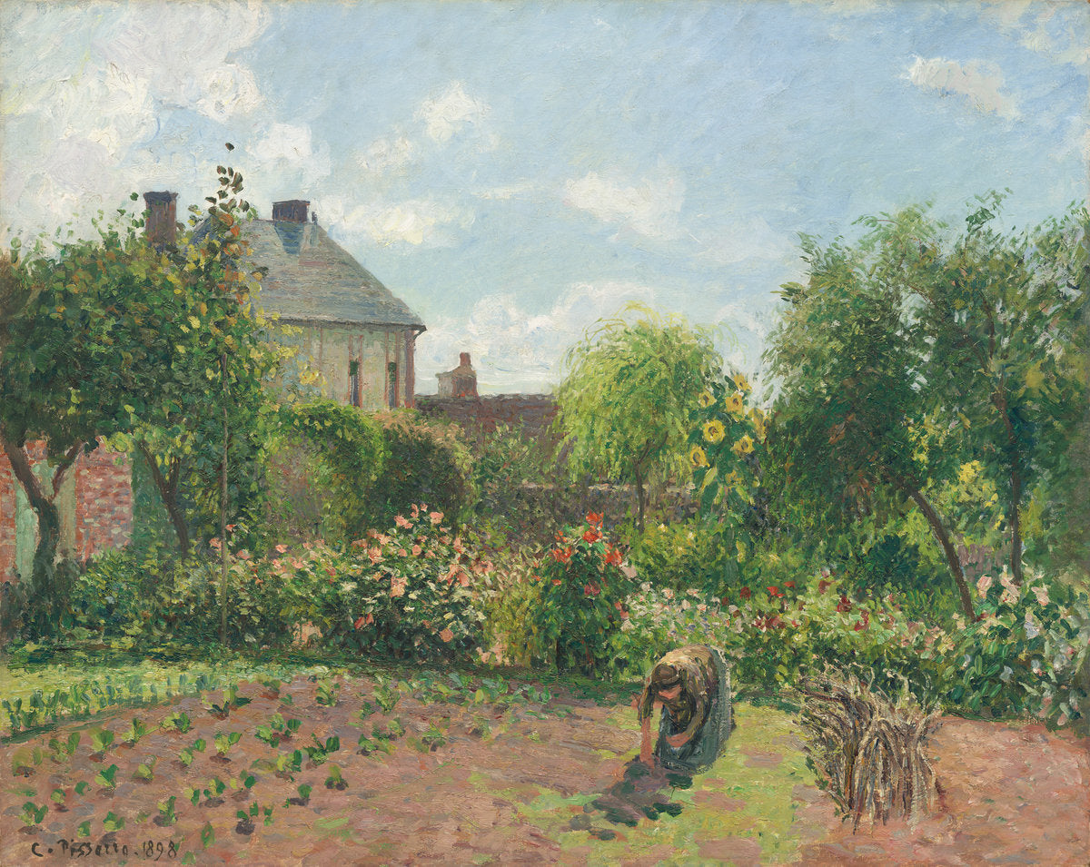 The Artist's Garden at Eragny by Camille Pissarro (French, 1830 - 1903), 16X12"(A3)Poster Print