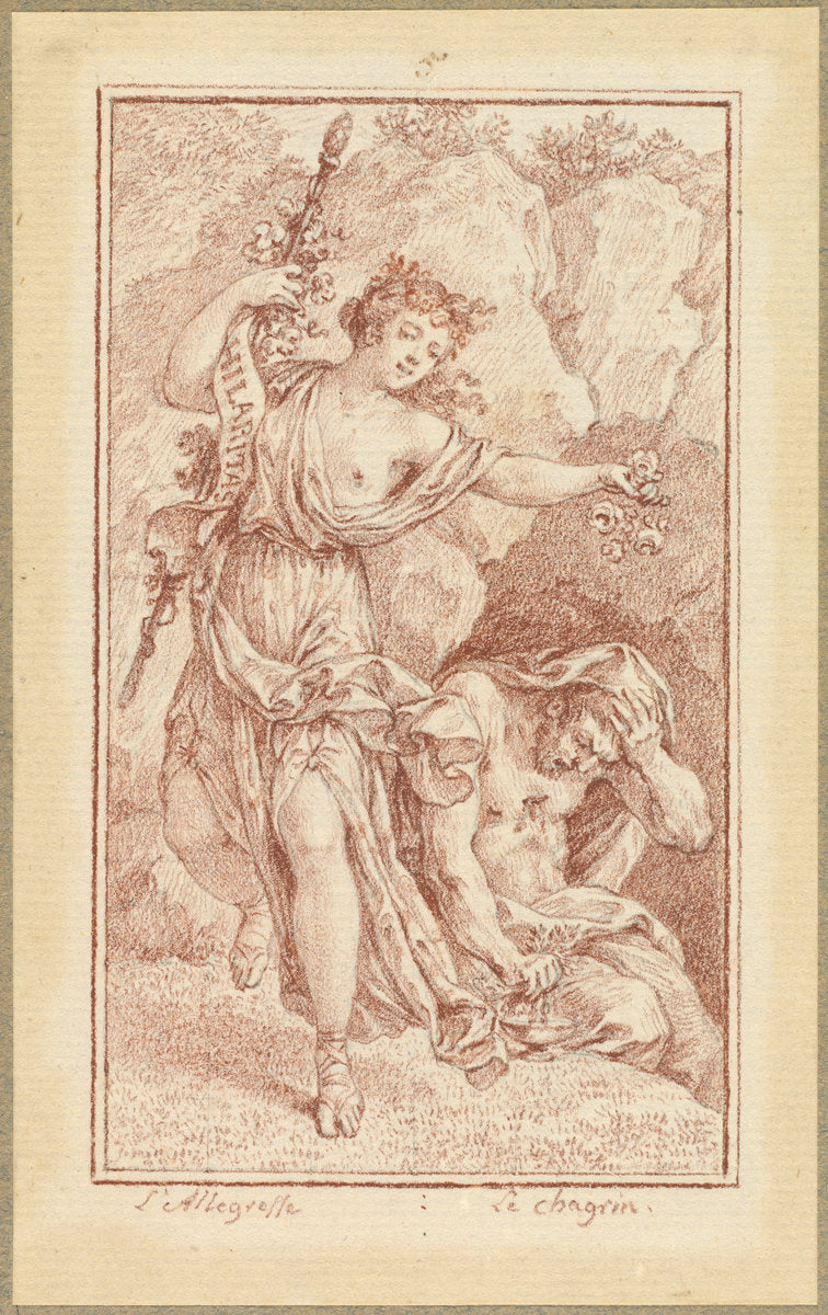 Gaiety and Grief by Charles-Nicolas Cochin II (French, 1715 - 1790), 16X12"(A3)Poster Print