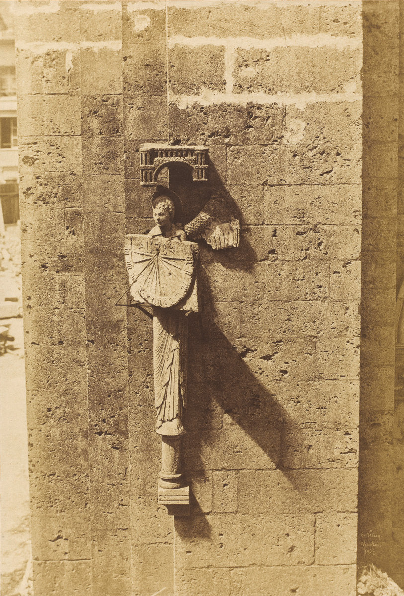 Ange Portant un Cadran Solaire, à l'Eglise de Chartres by Henri Le Secq (French, 1818 - 1882), 16X12"(A3)Poster Print