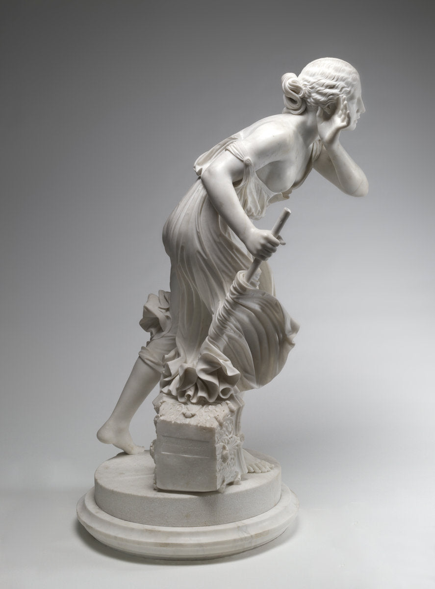 Nydia, the Blind Girl of Pompeii by Randolph Rogers (American, 1825 - 1892), 16X12"(A3)Poster Print
