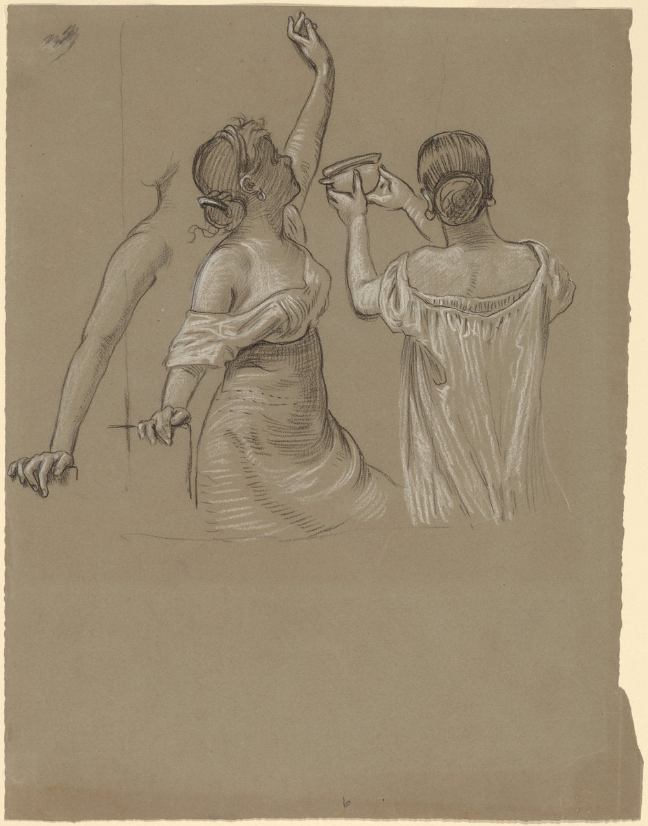 Dionysian Revelers by Elihu Vedder (American, 1836 - 1923), 16X12"(A3)Poster Print