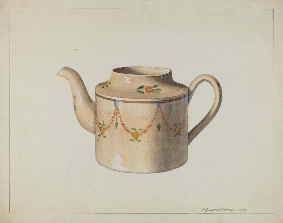 Teapot by J. Howard Iams (American, active c. 1935), 16X12"(A3)Poster Print