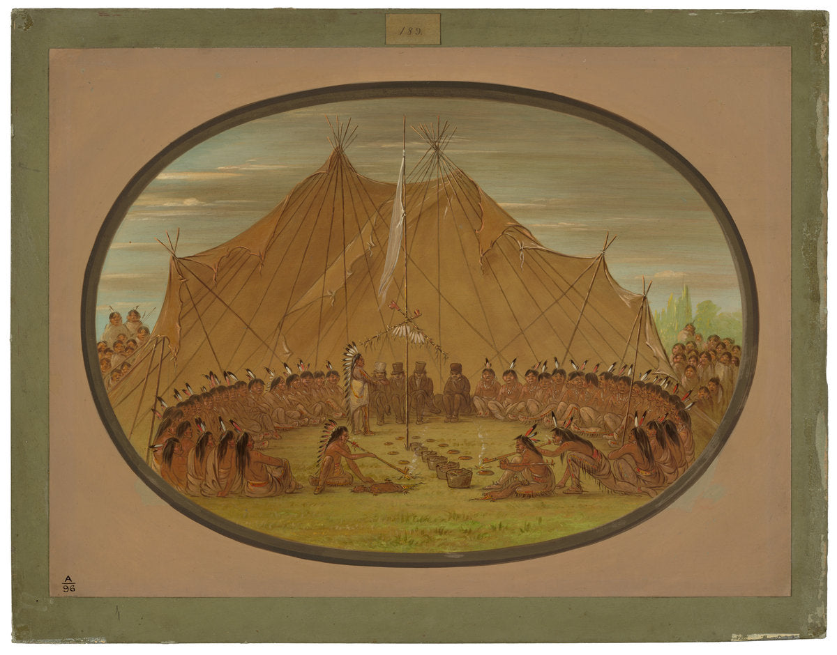 A Dog Feast - Sioux by George Catlin (American, 1796 - 1872), 16X12"(A3)Poster Print