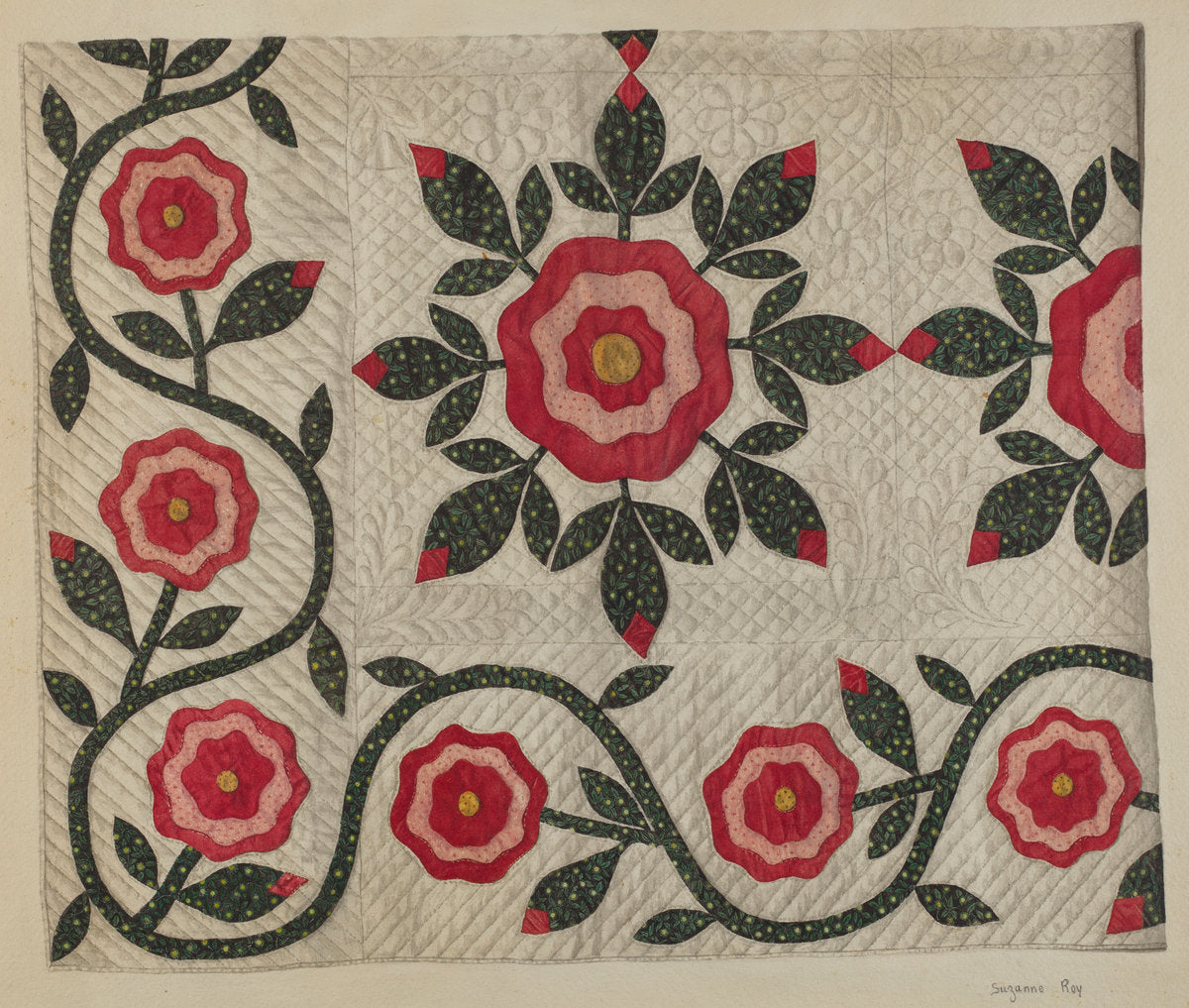 Quilt by Suzanne Roy (American, active c. 1935), 16X12"(A3)Poster Print