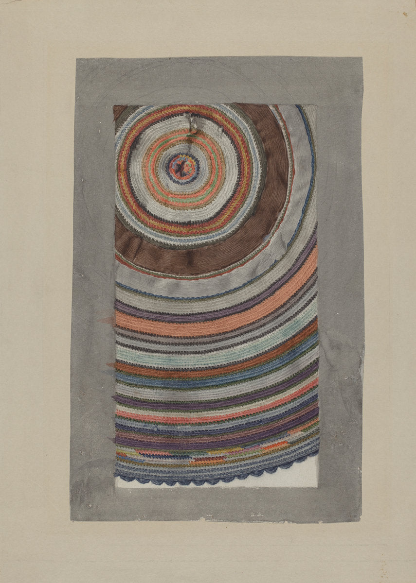 Shaker Circular Rug by Elizabeth Moutal (American, active c. 1935), 16X12"(A3)Poster Print