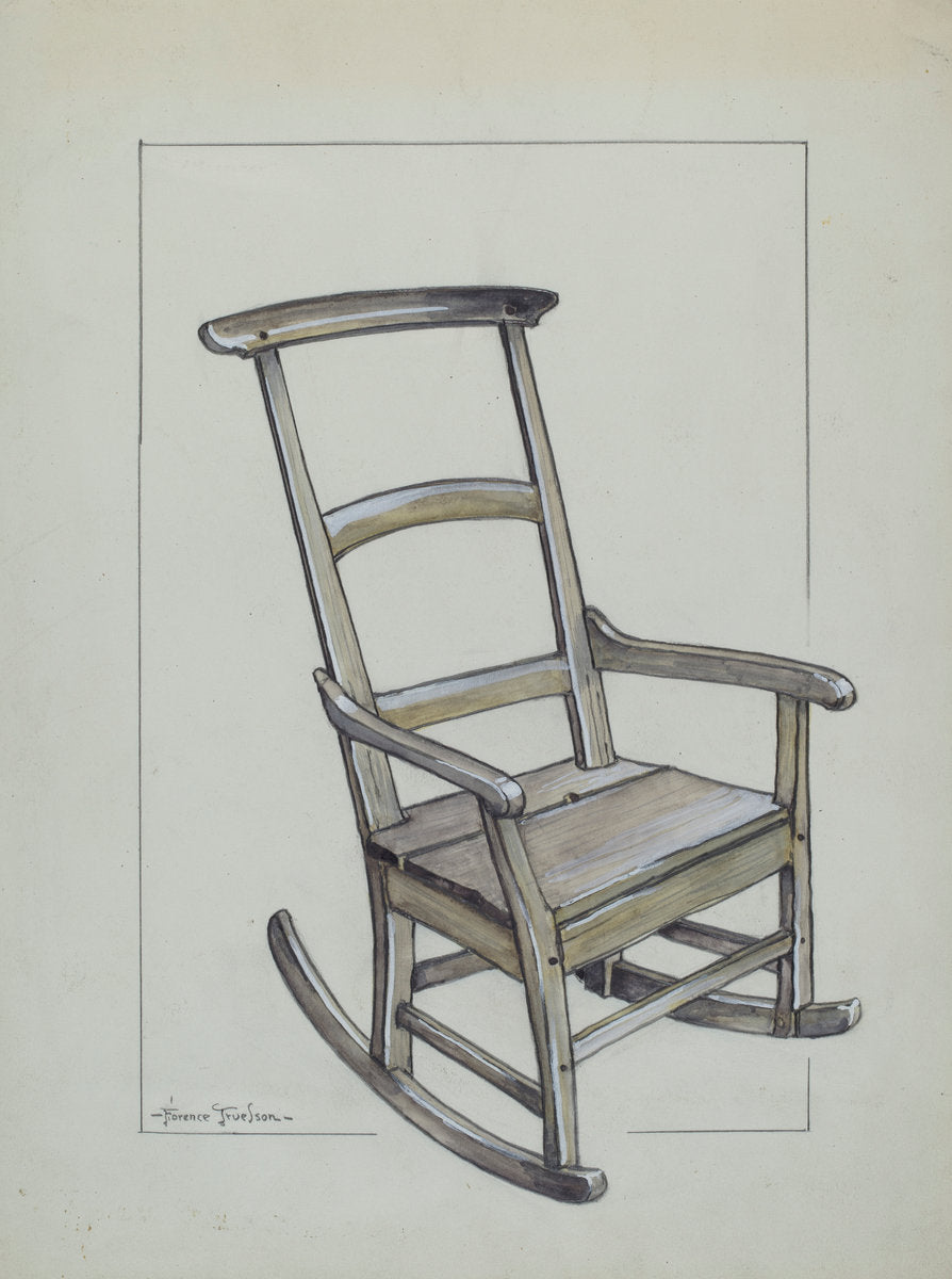 Rocking Chair by Florence Truelson (American, 1901 - 1959), 16X12"(A3)Poster Print
