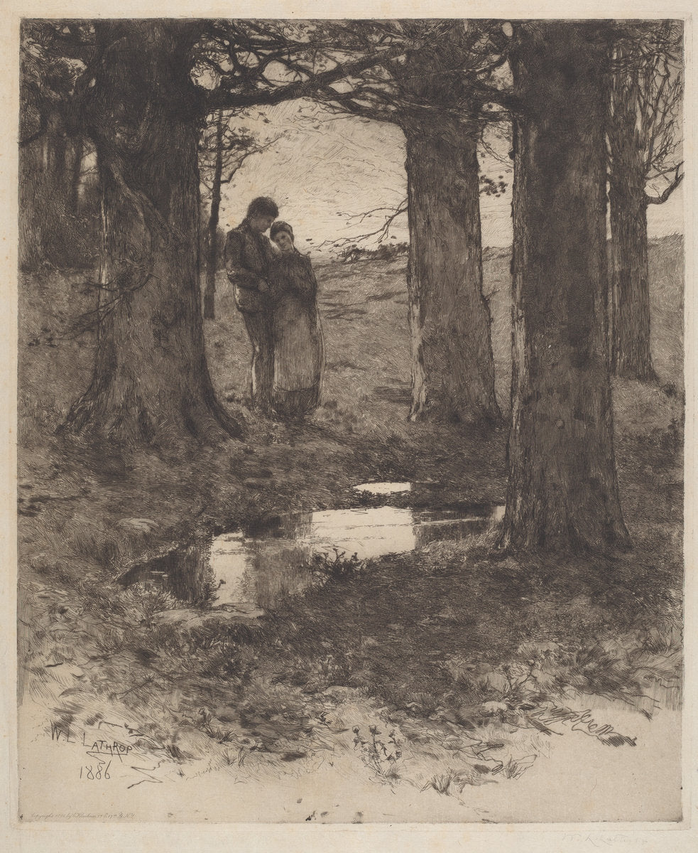An Evening Walk by William Langson Lathrop (American, 1859 - 1938), 16X12"(A3)Poster Print
