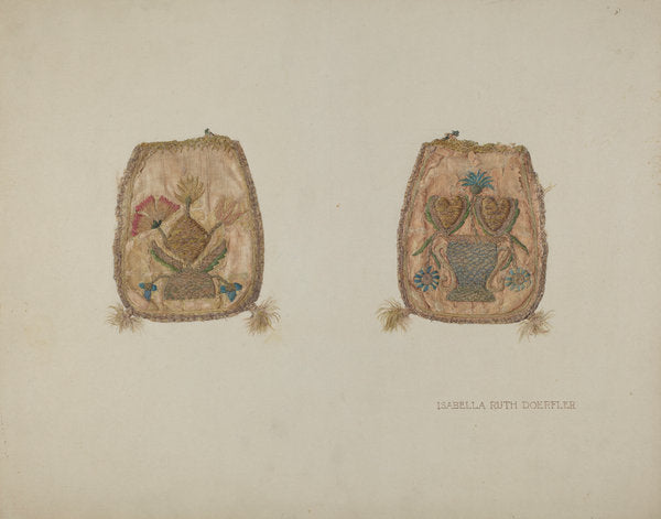 Embroidered Purse by Isabella Ruth Doerfler (American, active c. 1935), 16X12"(A3)Poster Print