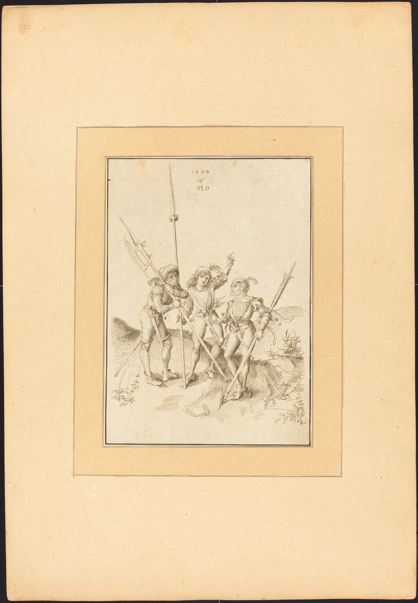 Three Lansquenets by Katharina Prestel after Albrecht Dürer (German, 1747 - 1794), 16X12"(A3)Poster Print