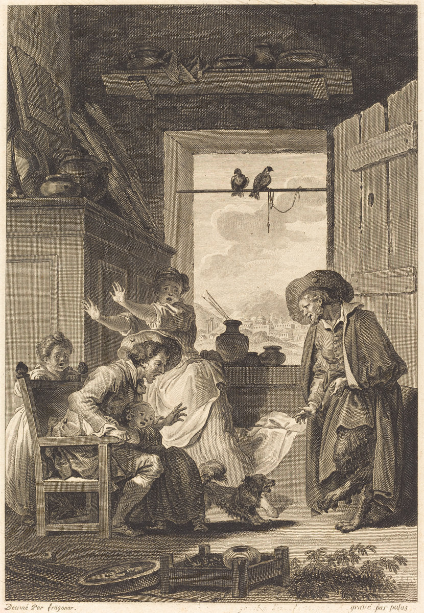 Belphegor by Charles Emmanuel Patas and Antoine-Jean Duclos after Jean-Honoré Fragonard (French, 1742 - 1795), 16X12"(A3)Poster Print