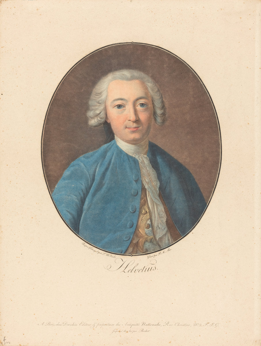 Helvetius by Pierre-Michel Alix after Jean-François Garnerey after Louis Michel Van Loo (French, 1762 - 1817), 16X12"(A3)Poster Print