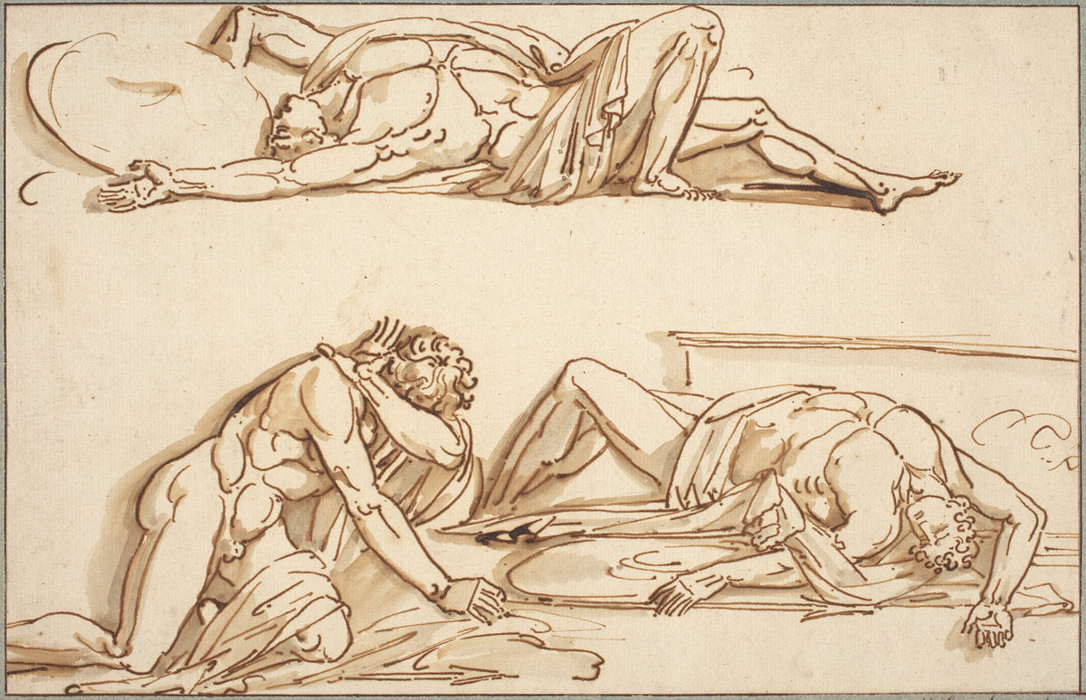 Achilles and Patroclus by Philippe-Auguste Hennequin (French, 1762 - 1833), 16X12"(A3)Poster Print
