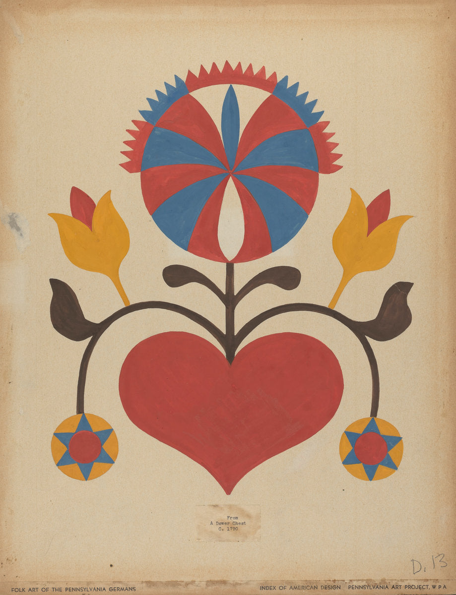 c. 1939 by American 20th Century (Drawing for Plate 13: From the Portfolio "Folk Art of Rural Pennsylvania"), 16X12"(A3)Poster Print