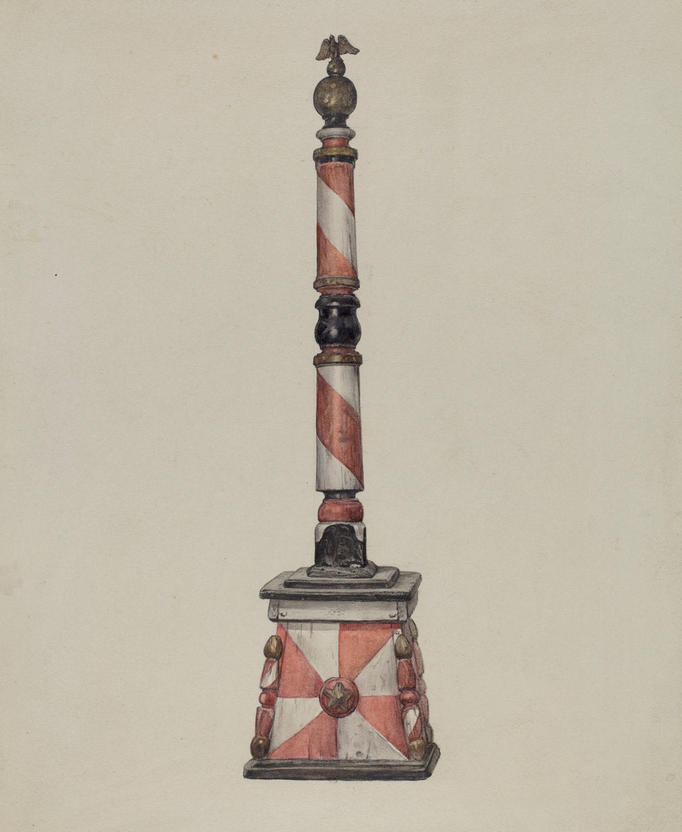 1935/1942 by American 20th Century (Barber Pole), 16X12"(A3)Poster Print