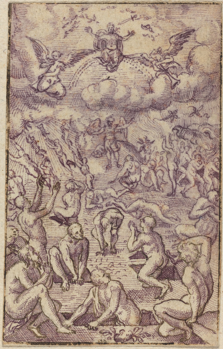 The Last Judgment by Virgil Solis (German, 1514 - 1562), 16X12"(A3)Poster Print