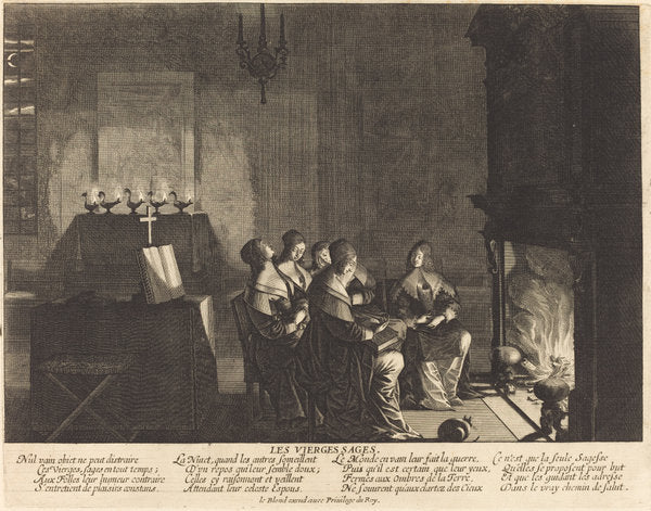 Les Vierges sages, Nul vain objet... by Abraham Bosse (French, 1602 - 1676), 16X12"(A3)Poster Print