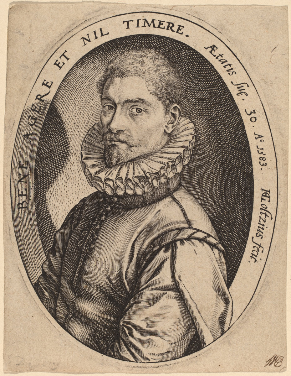 Hieronymus Scholiers by Hendrik Goltzius (Dutch, 1558 - 1617), 16X12"(A3)Poster Print