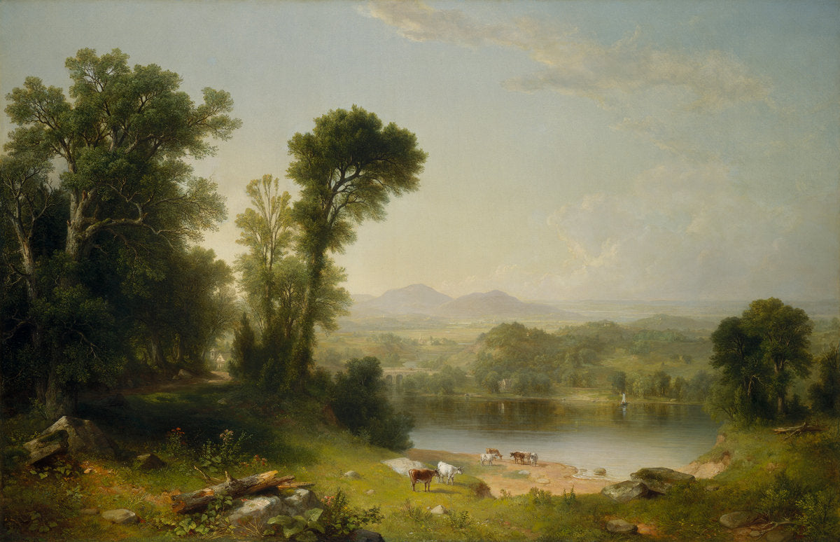 Pastoral Landscape by Asher Brown Durand (American, 1796 - 1886), 16X12"(A3)Poster Print