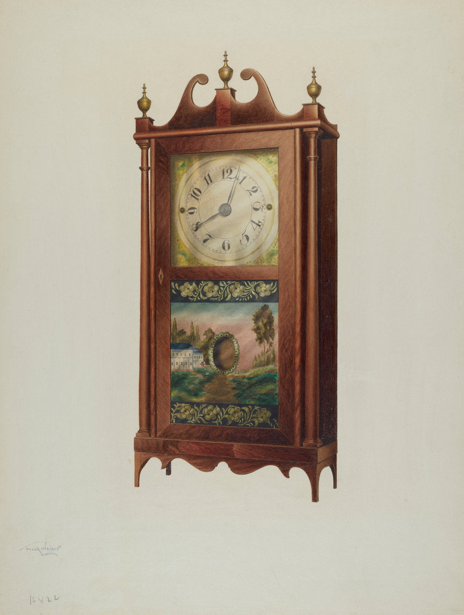 Shelf Clock by Frank Wenger (American, active c. 1935), 16X12"(A3)Poster Print