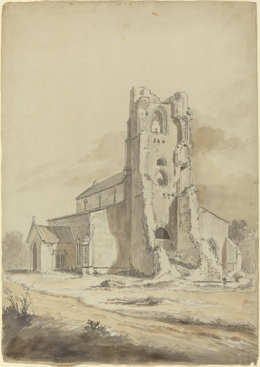 Ruined Church by Hendrik Frans de Cort (Flemish, 1742 - 1810), 16X12"(A3)Poster Print