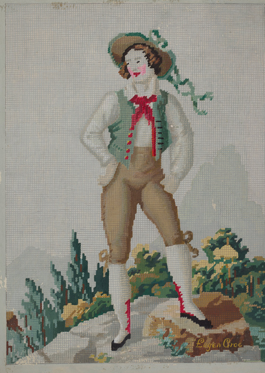 Embroidery Needlepoint by Eugene Croe (American, active c. 1935), 16X12"(A3)Poster Print