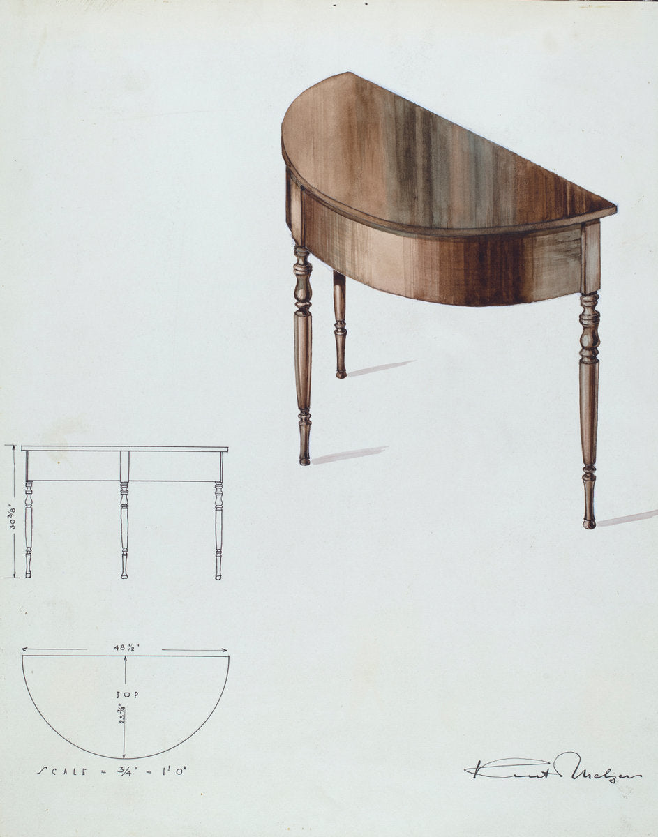 Bishop Hill: Table by Kurt Melzer (American, active c. 1935), 16X12"(A3)Poster Print