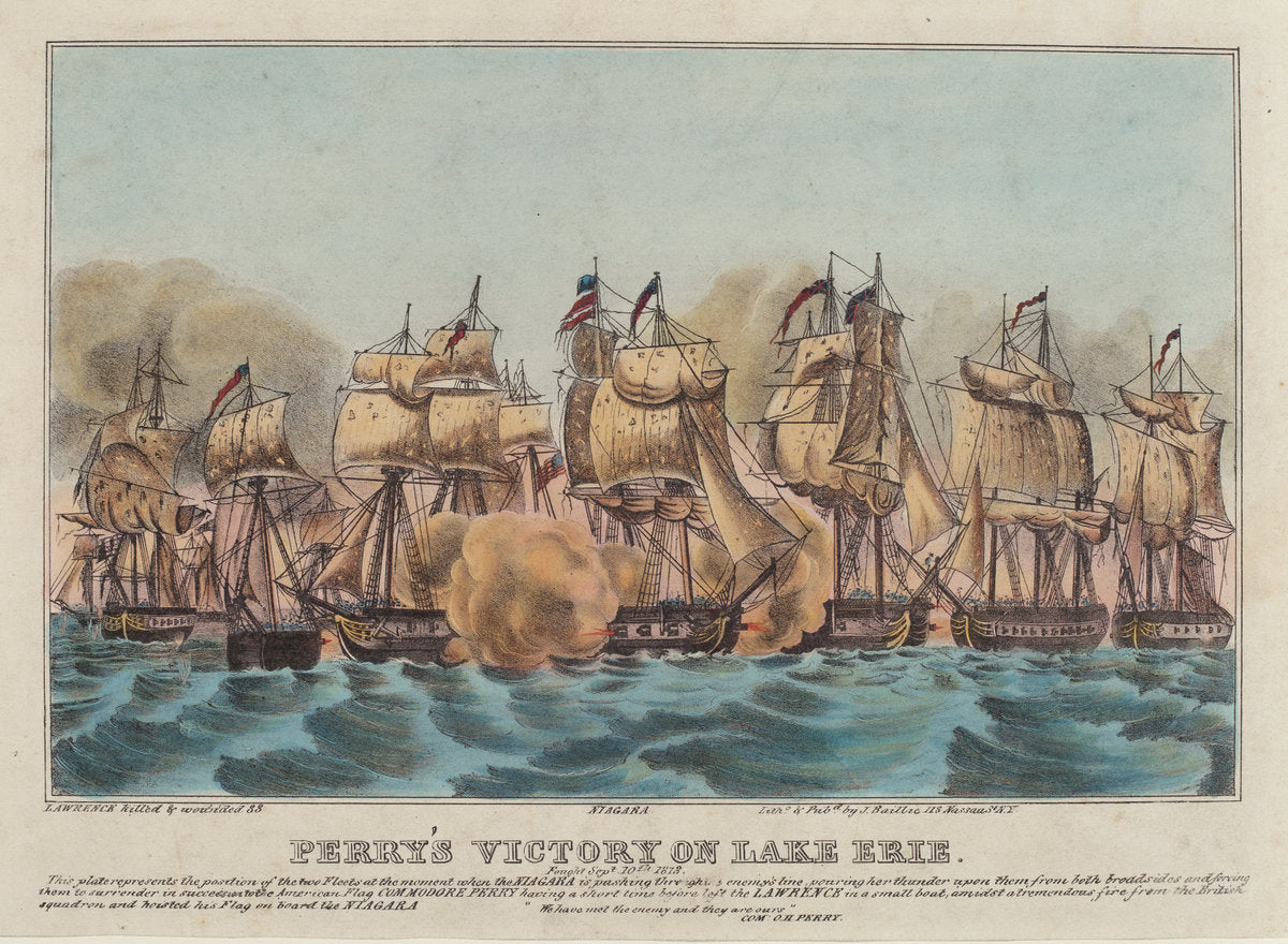 Perry's Victory on Lake Erie by Napoleon Sarony (Canadian, 1821 - 1896), 16X12"(A3)Poster Print