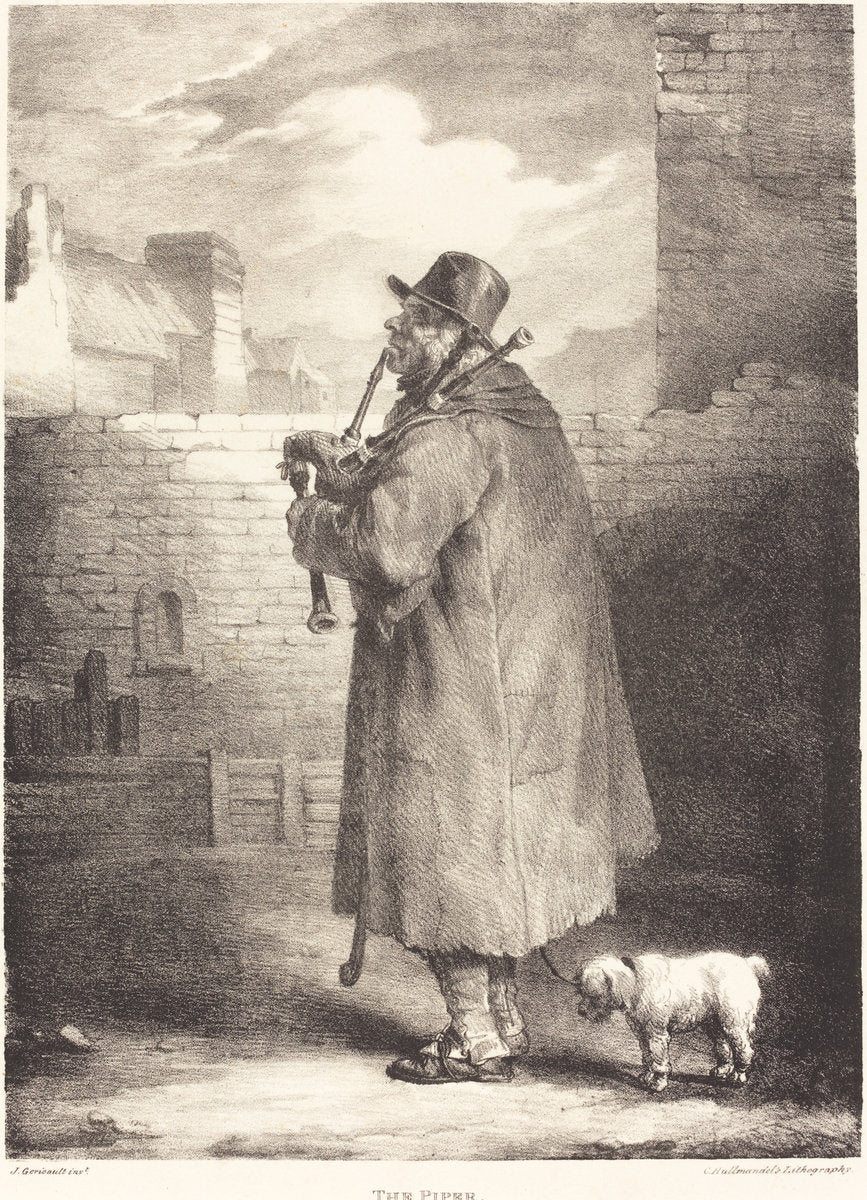 The Piper by Théodore Gericault (French, 1791 - 1824), 16X12"(A3)Poster Print