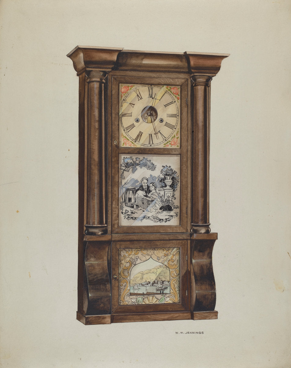 Clock by Walter W. Jennings (American, active c. 1935), 16X12"(A3)Poster Print