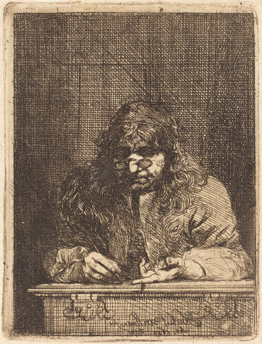 Self-Portrait Drawing by Michael Lukas Leopold Willmann (German, 1630 - 1706), 16X12"(A3)Poster Print