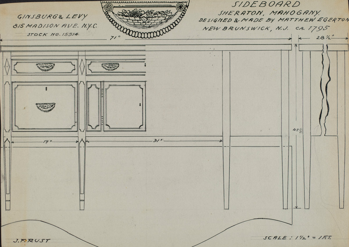 Sideboard by J.F. Rust (American, active c. 1935), 16X12"(A3)Poster Print