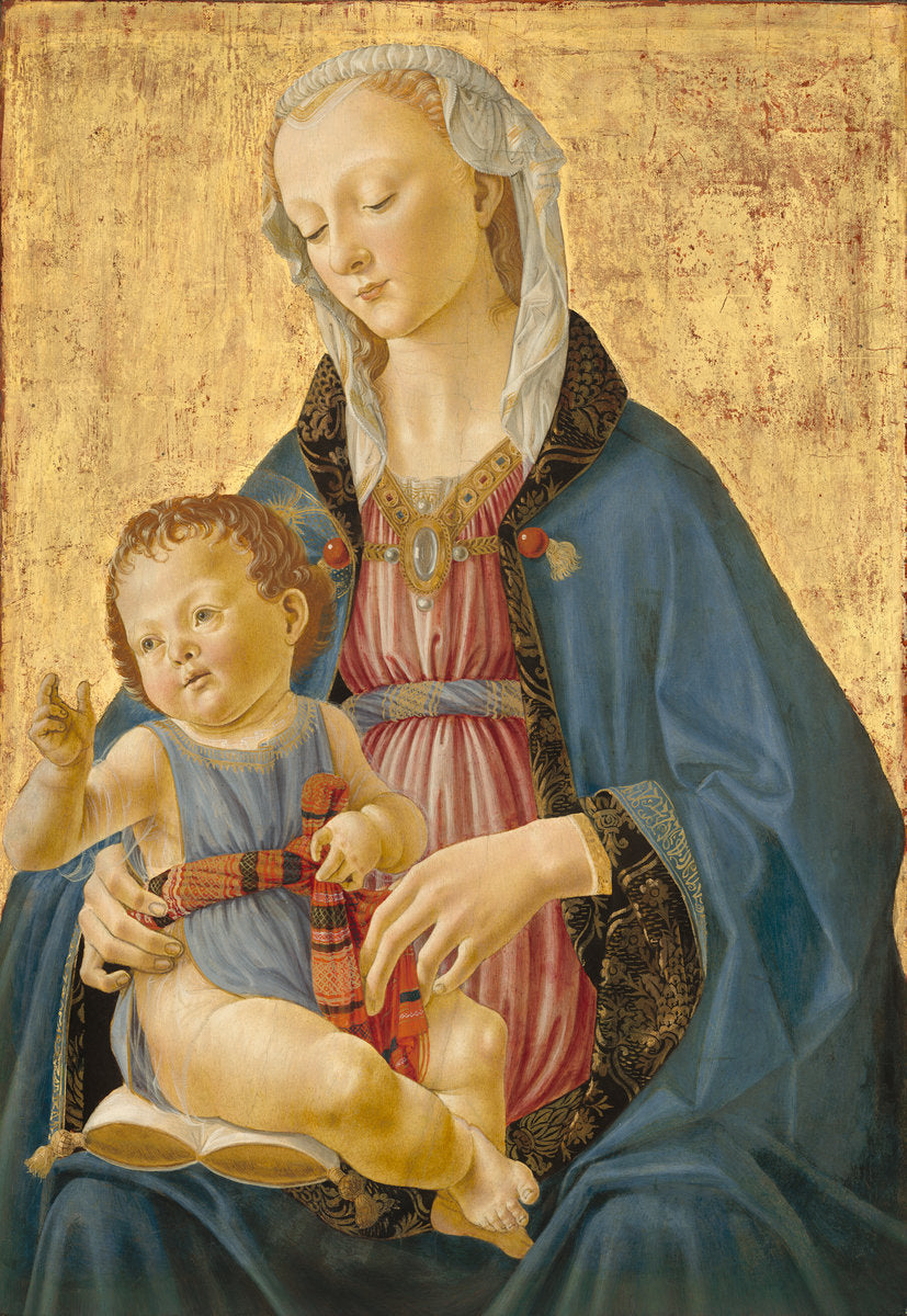 Madonna and Child by Domenico Ghirlandaio (Florentine, 1449 - 1494), 16X12"(A3)Poster Print