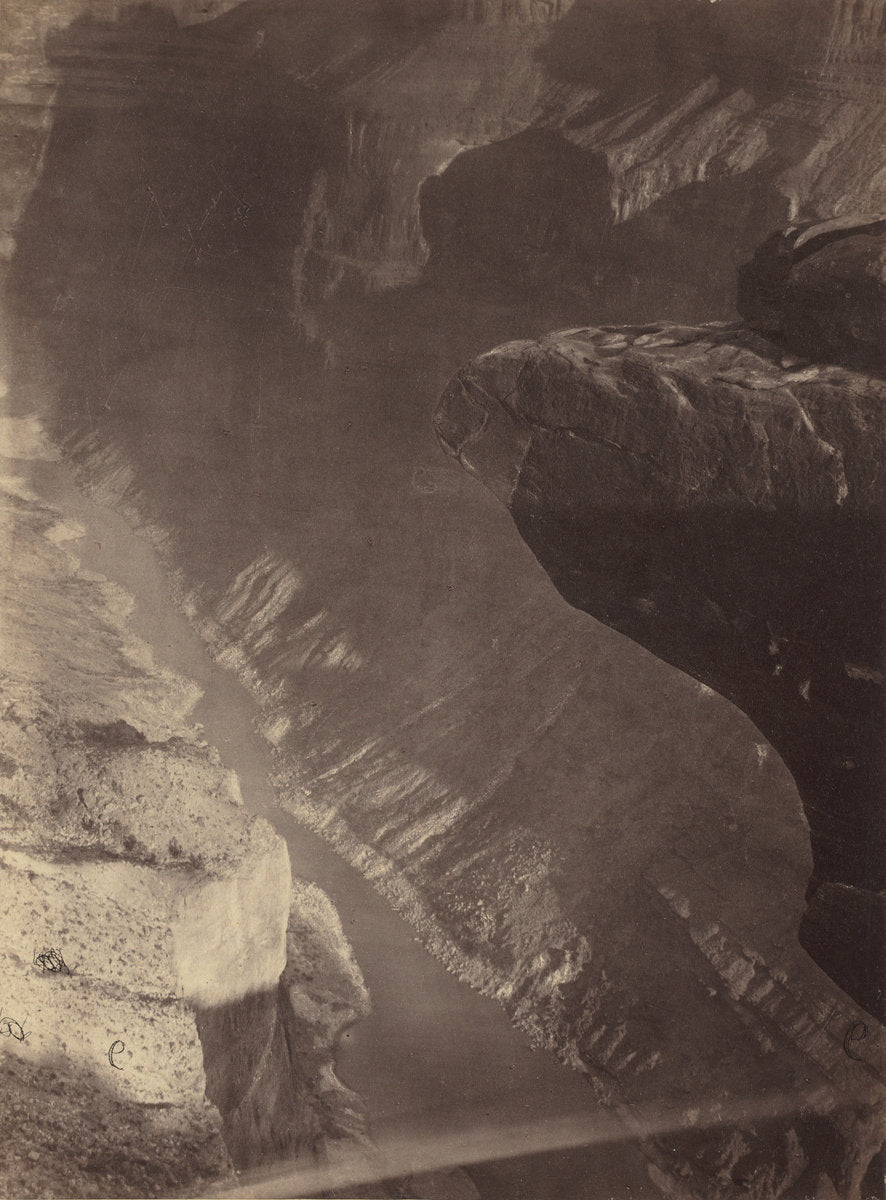 Looking South into the Grand Cañon, Colorado River, Sheavwitz Crossing by William Bell (American, born England, 1830 - 1910), 16X12"(A3)Poster Print