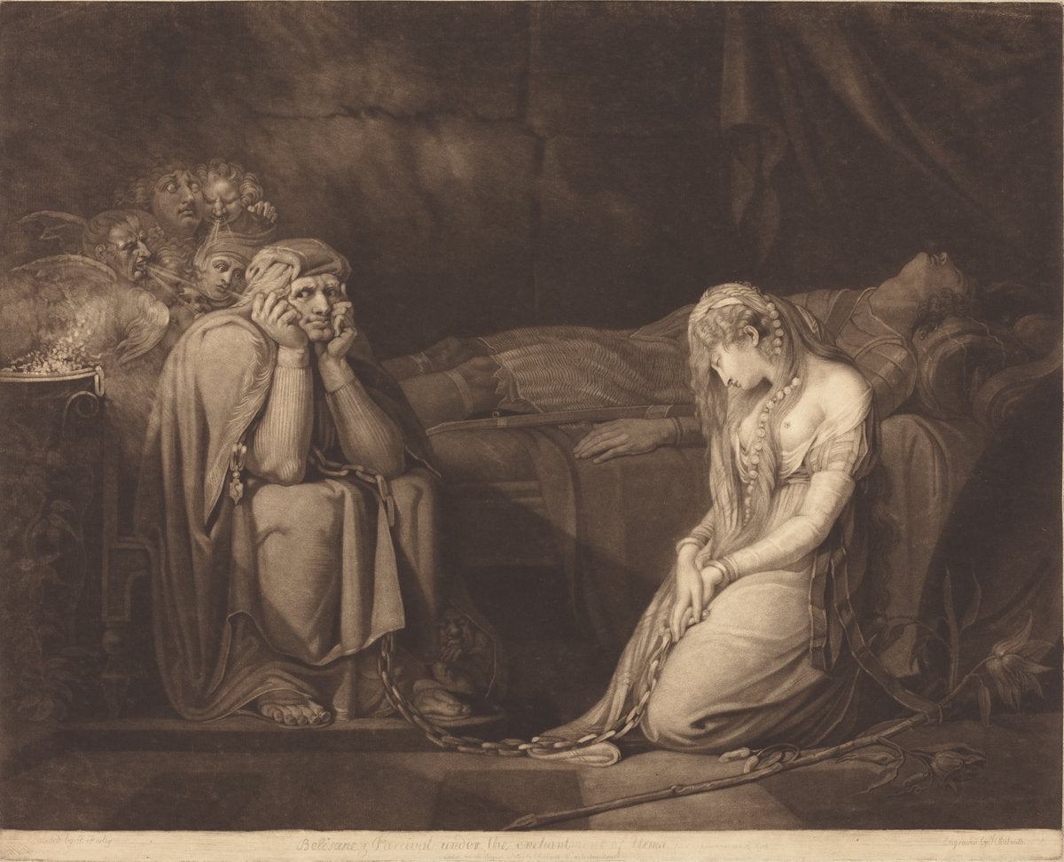 Belisane and Parcival under the Enchantment of Urma by John Raphael Smith after Henry Fuseli (British, 1752 - 1812), 16X12"(A3)Poster Print