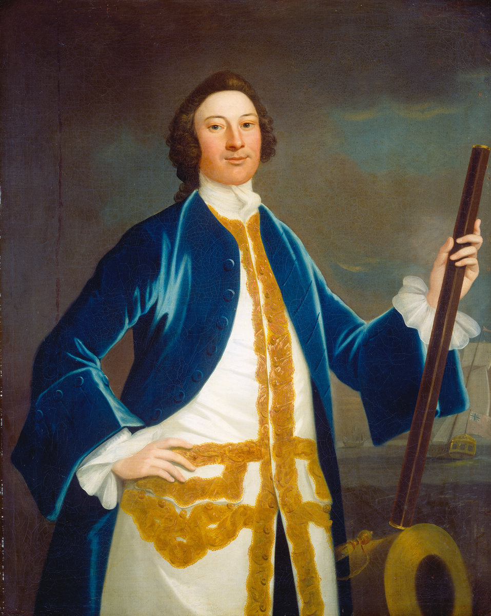 Unidentified British Navy Officer by John Wollaston (American, active 1742/1775), 16X12"(A3)Poster Print