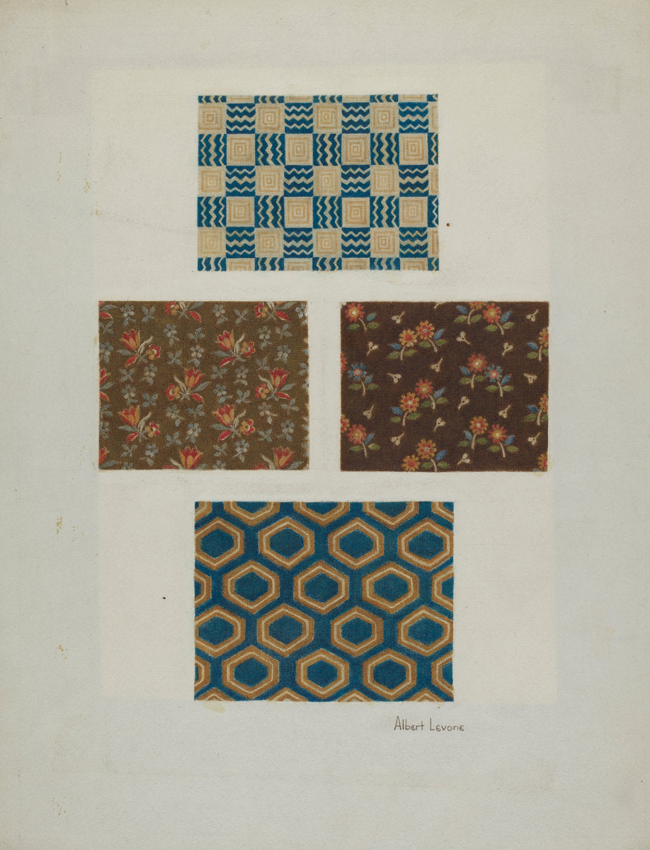 Cloth Samples by Albert Levone (American, active c. 1935), 16X12"(A3)Poster Print
