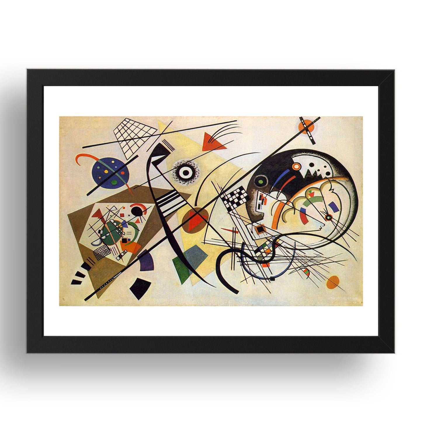 Untitled Abstract Art by Wassily Kandinsky, 17x13" Frame